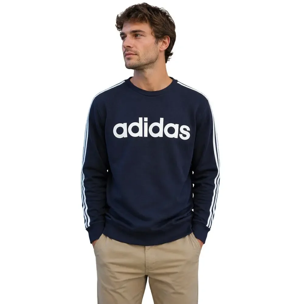 NWT classic 3 striped navy blue popover sweater mens M gorpcore preppy NEW